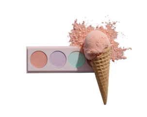 Pastel blush palette and ice cream cone