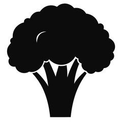 Broccoli Silhouette Icon in Minimal Style