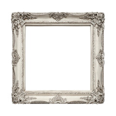 Elegant, light gray ornate picture frame