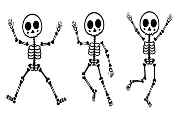 Funny Dancing Skeletons Vector Design