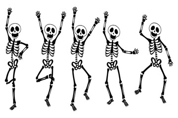 Funny Dancing Skeletons Vector Design