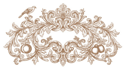 Vintage Baroque Victorian frame border flower pattern vector floral engraved scroll ornament leaf retro decorative design. filigree calligraphic heraldic shield swirl