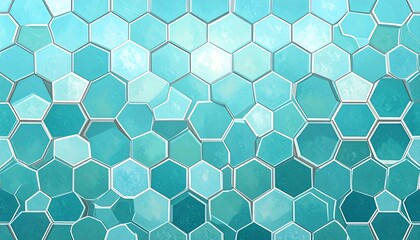 Abstract teal hexagon pattern