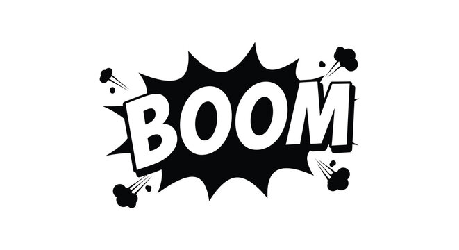 comic book explosion boom text illustration graphic design