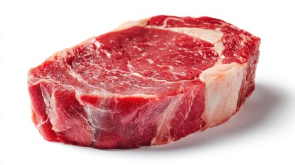 Ultra quality image of close-up view of fresh raw Denver Steak Chuck cut in isolated white background.