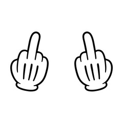 Cartoon middle fingers svg cut file. Isolated vector illustration.