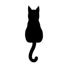 Black cat svg cut file. Isolated vector illustration.
