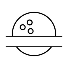 Bowling ball monogram svg cut file. Isolated vector illustration.
