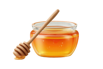 Honey in a glass jar with wooden dipper (14)