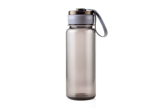 Reusable water bottle isolated on transparent background, a sustainable and stylish way to stay hydrated during fitness, travel, or everyday use