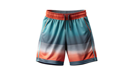 Stylish and sporty swim trunks isolated on transparent background, perfect for a day at the beach or pool with a unique design