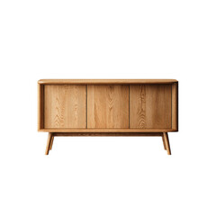 Mid-Century Modern Wooden Cabinet with Three Doors - Minimalist Home Furniture