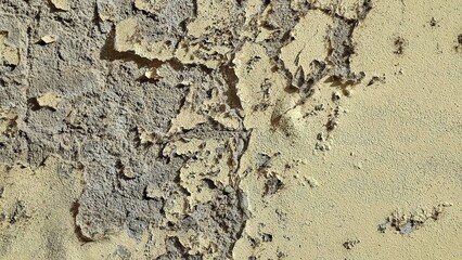 Aged Cracked Textured Wall Surface Flaking Peeling Yellow Grey Detail