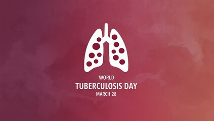 World tuberculosis day awareness graphic with stylized lungs and text