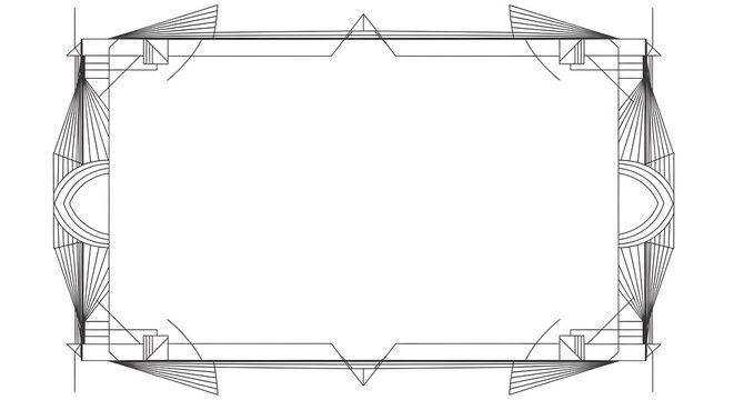 Elegant Art Deco frame design for invitations, posters, and vintage style projects