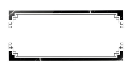 Elegant black marble border with modern geometric accents for sophisticated design projects
