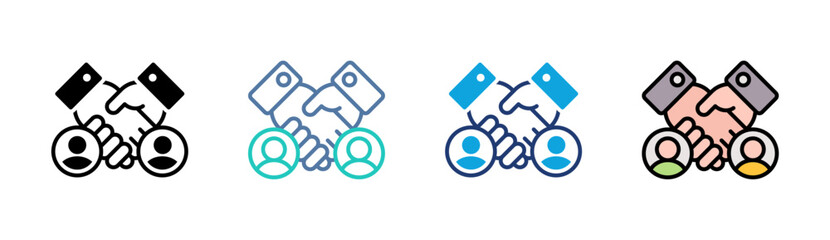 Partnership Icon Set Multiple Style Collection