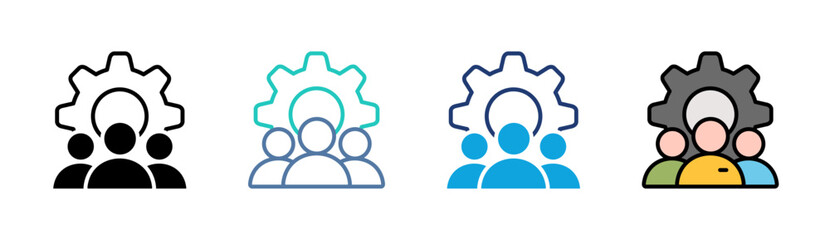 Employees Icon Set Multiple Style Collection