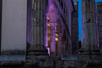 Temple of diana in merida bathing in purple light at twilight © larrui
