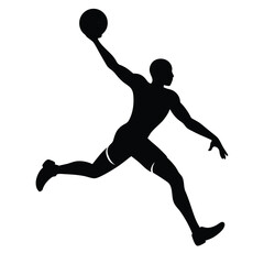 Basketball Player Spinning Mid Air Vector