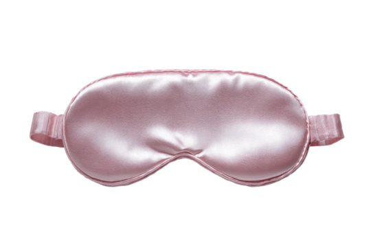 Soft, light pink silk sleep mask.  Smooth, satin fabric