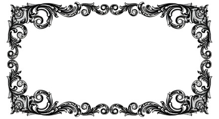 Elegant vintage ornate scrollwork border design for luxurious invitations and decorative projects