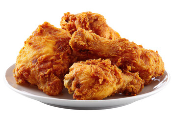 Crispy fried chicken pieces on a white plate (6)