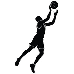 Basketball Player Layup Shot Illustration