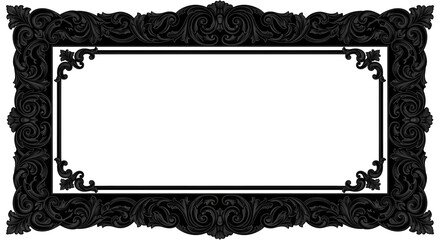 Elegant vintage black ornate frame design for luxurious invitations, certificates, and decorative projects.