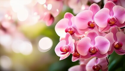 pink orchid bouquet on blur bacground