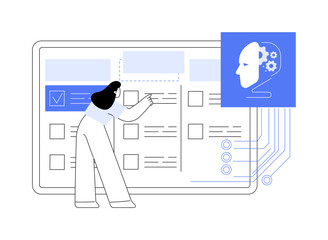 Fototapeta na wymiar AI-Enhanced Task Management abstract concept vector illustration.
