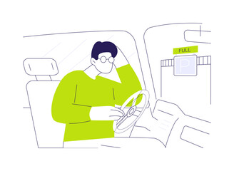 Trouble to find parking abstract concept vector illustration.