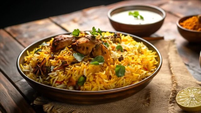Chicken biryani dish