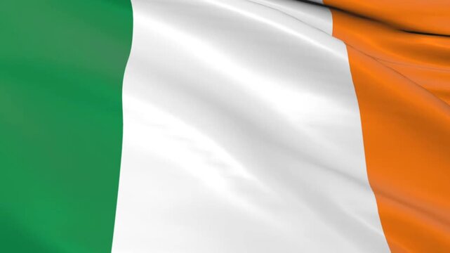 flag of ireland, waving flag animation