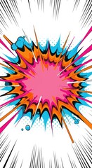 Vibrant Comic Book Explosion - Energetic, playful, dynamic, powerful, vibrant comic book explosion background. Symbolizing action, energy, excitement, impact, and speed