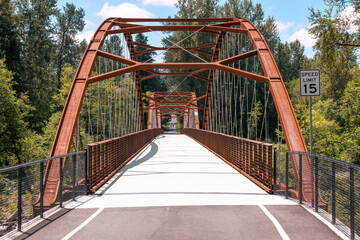 walking bridge over the river