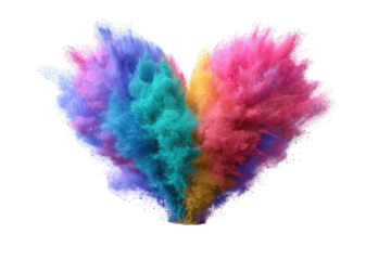 Colorful powder explosion in heart shape (3)