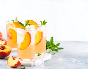 Refreshing peach cocktails