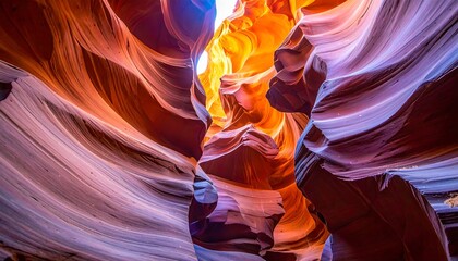 A vibrant, colorful sandstone canyon