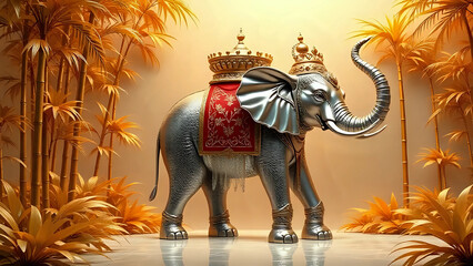 Elephant in a forest background 