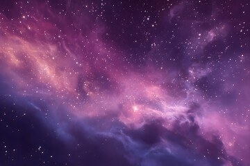 Obraz premium Violet Twilight Sky with Milky Way Dust, Ethereal Pastel Clouds, Elegant Abstract Backdrop for Branding.Generative AI