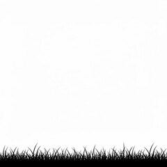 Silhouette of grass blades forming a border against a white background creating a simple graphic element created with generative ai