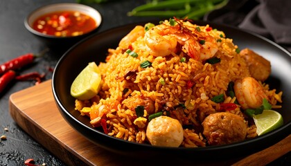 Delicious looking shrimp fried rice