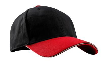 Black baseball cap with red brim (1)