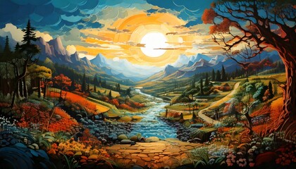 A stunning collection of digital artwork featuring majestic animals, wildlife portraits, scenic landscapes, fantasy wings, sea creatures, and creative artistic illustrations for stock use.