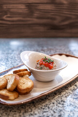 Ready-to-eat meat and tomato appetizer