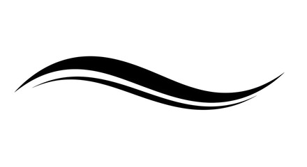 Dynamic black swoosh design element for modern branding and elegant visual appeal