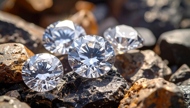 Sparkling diamonds nestled in rough stones