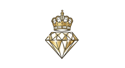 Naklejka premium Luxury Golden Crown Logo for Premium Brand or Hotel Identity