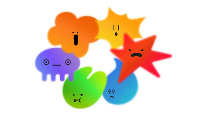 Emotion Characters in Circle Composition on White Background, Kids Emotional Intelligence Poster.